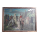 Old oil painting representing an equestrian scene