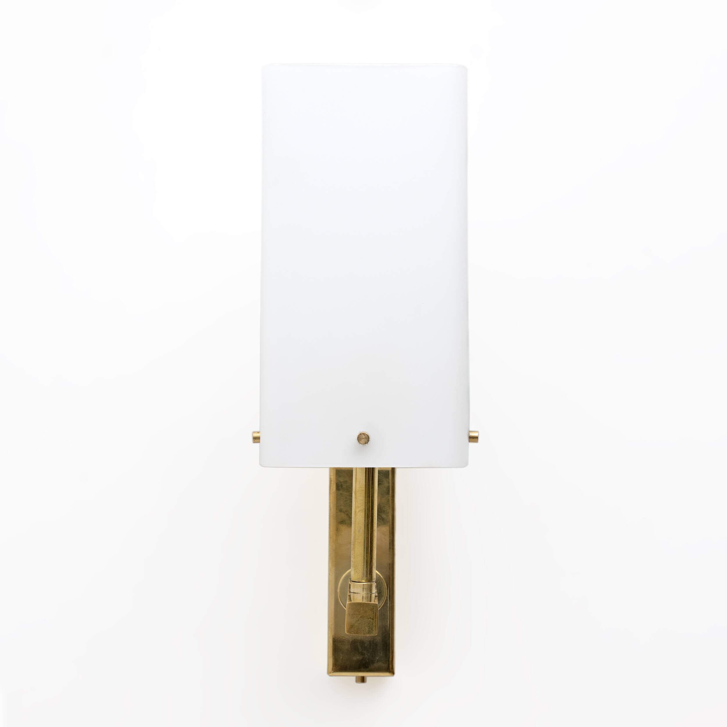 Pair of Mid-century Modern Style Italian Murano Glass and Brass Sconces