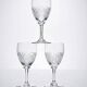 Set of three fine crystal port or aperitif glasses, Saint-Louis style.