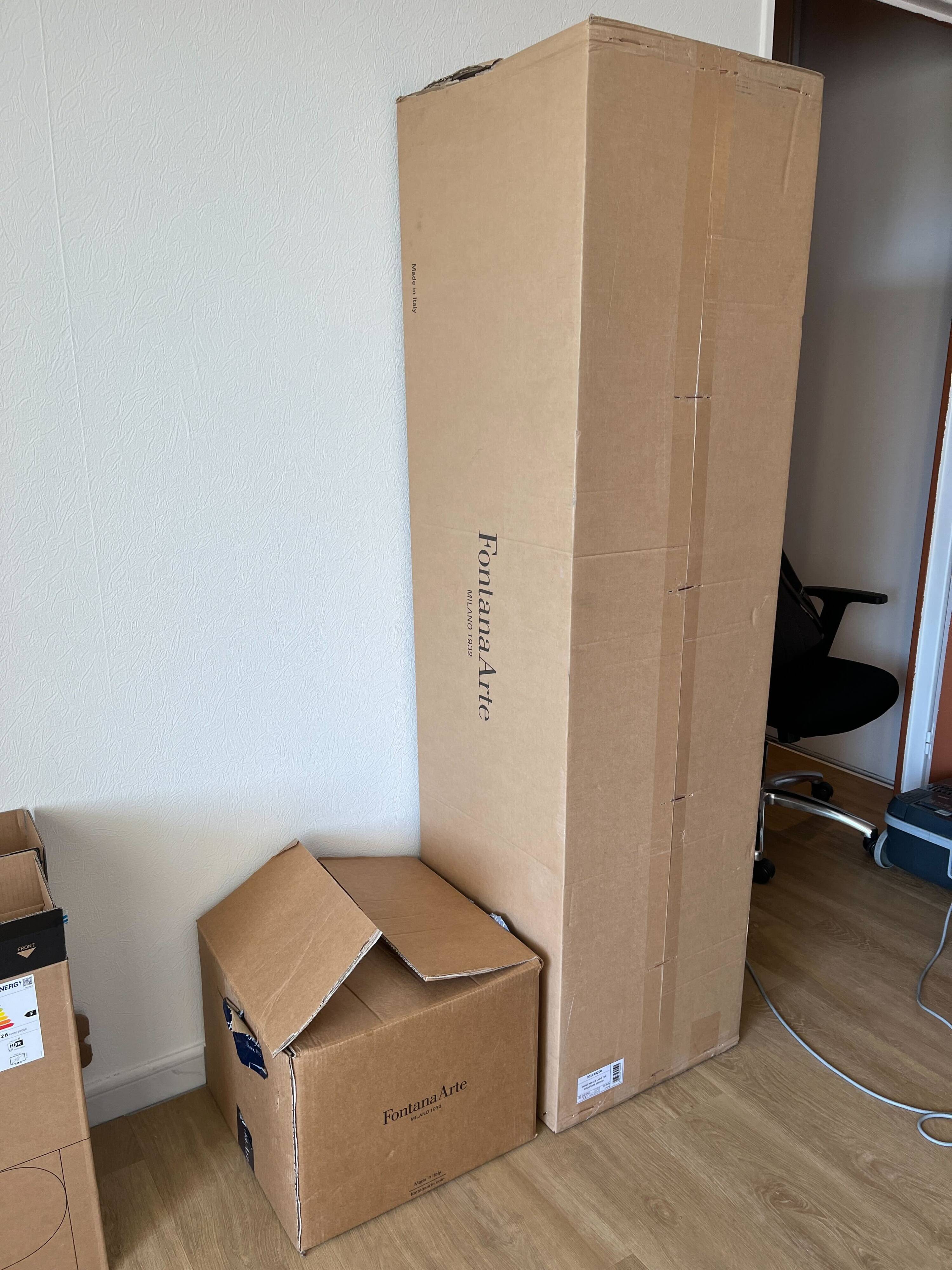 Floor lamp, Equatore, L, copper, H175cm - Fontana Arte