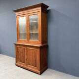 Armoire d'école en pin belge avec vitres nervurées