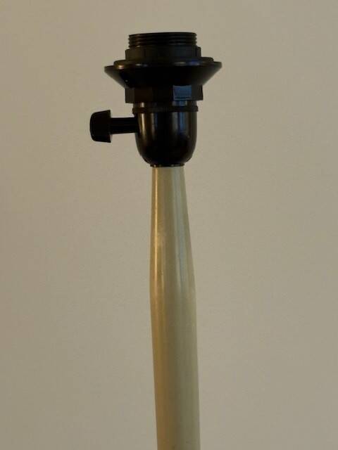 wooden and brass floor lamp - Sweden 50s/60s