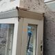 Pair of 2 old small solid wood display cabinets