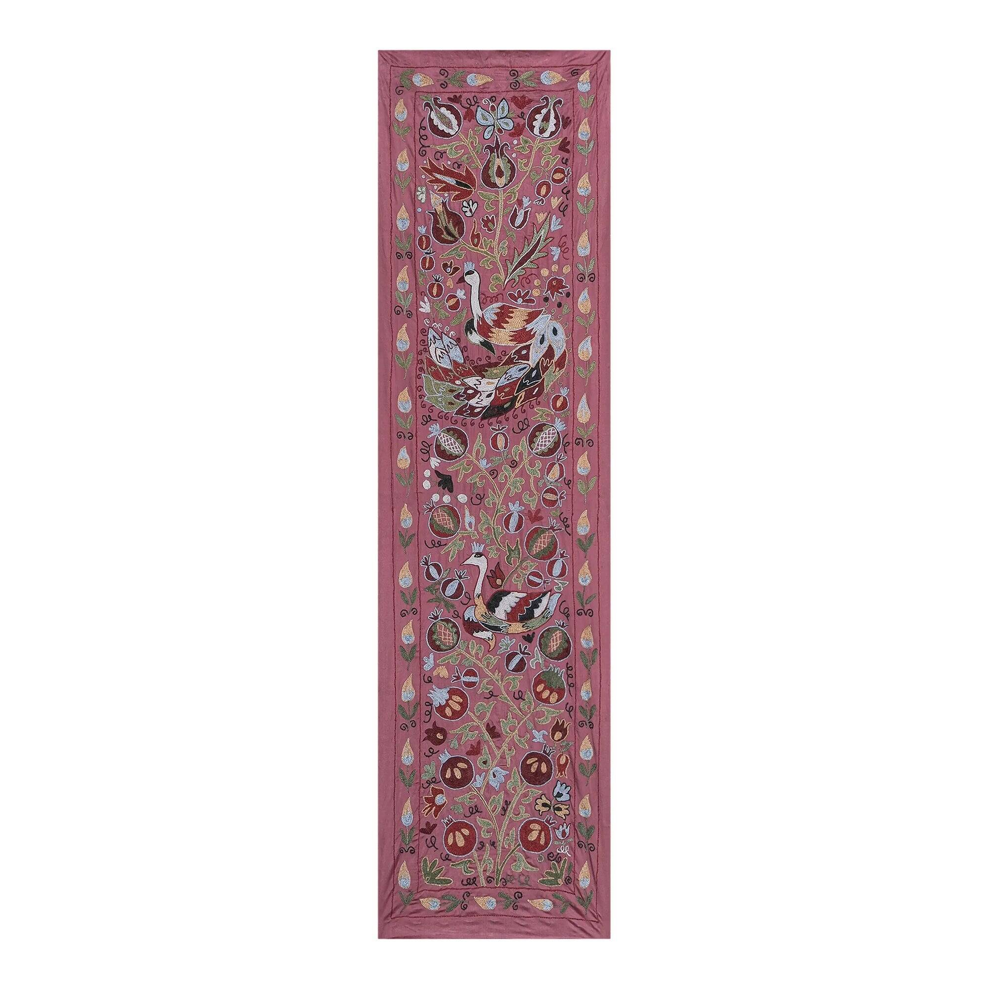 Vintage hand-embroidered tribal tapestry 53x186 cm