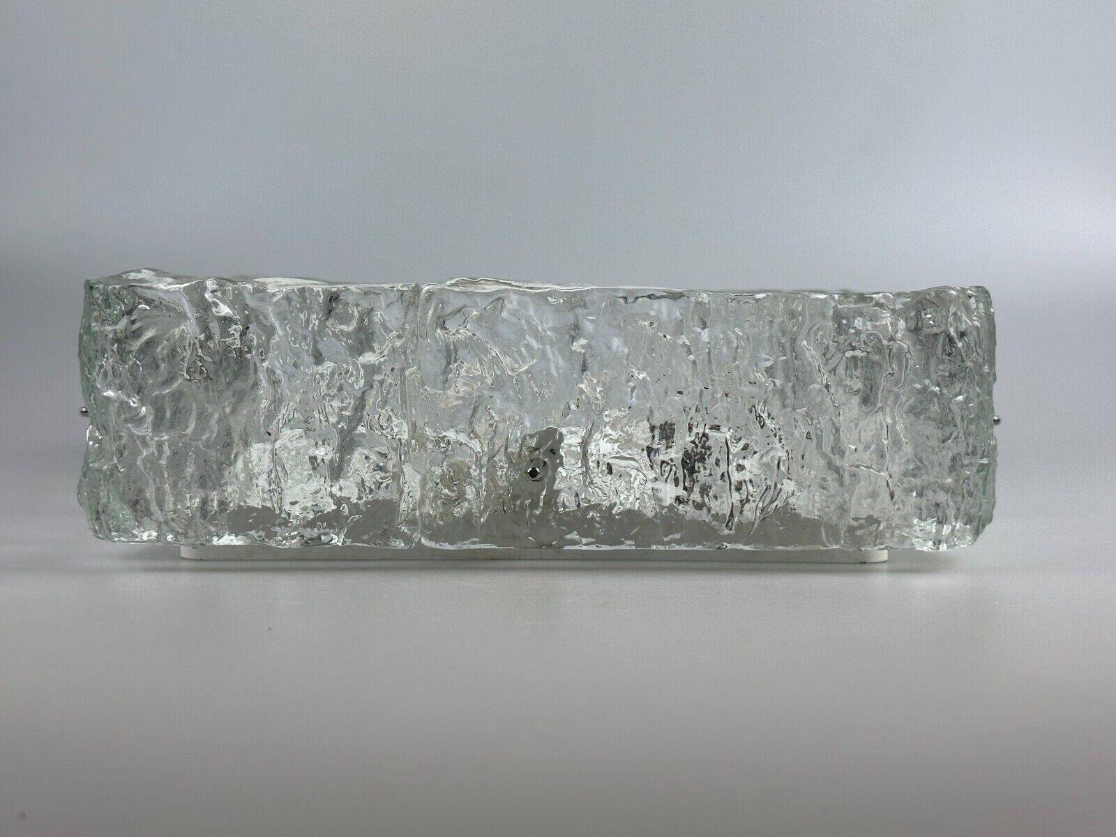 60s 70s ice glass flush mount ceiling lamp by Kaiser Leuchten Germany