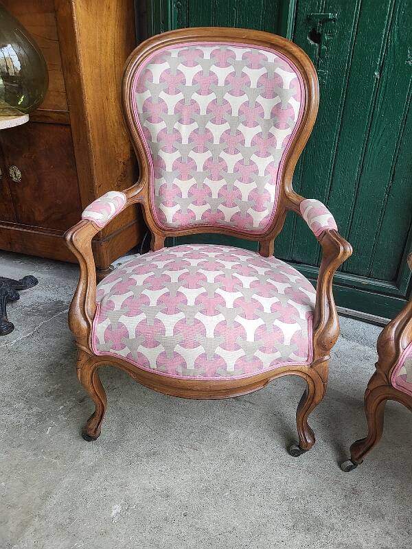 Paire de fauteuils louis philippe en noyer