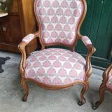Paire de fauteuils louis philippe en noyer