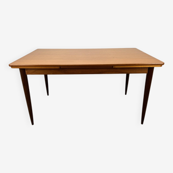 Table à manger scandinave extensible en teck 1960