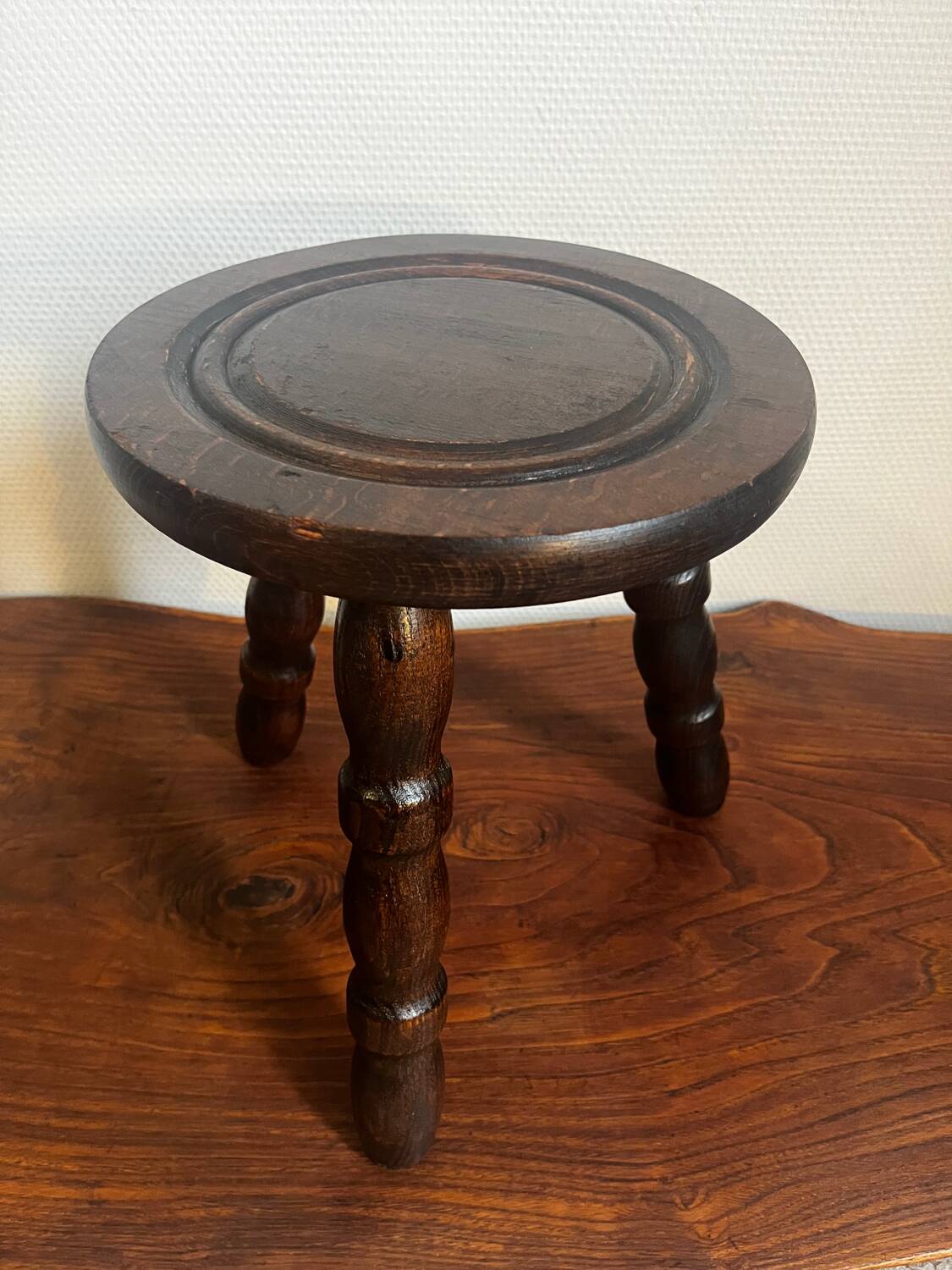 Wooden tripod stool for plant holder