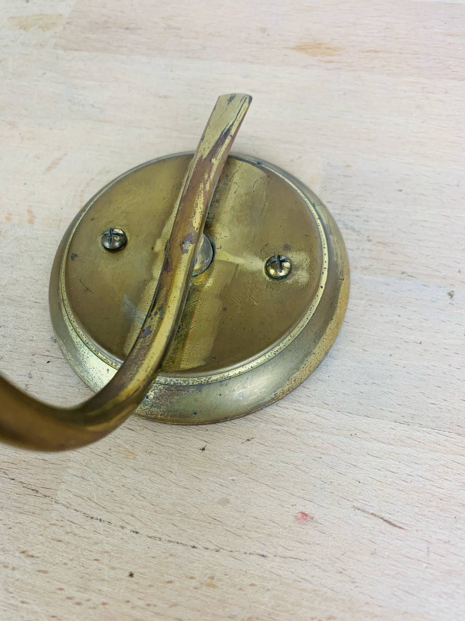 Brass and opaline tulip wall lamp, 1950s, vintage