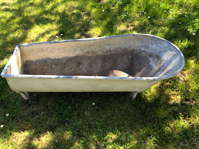 Ancient zinc bathtub