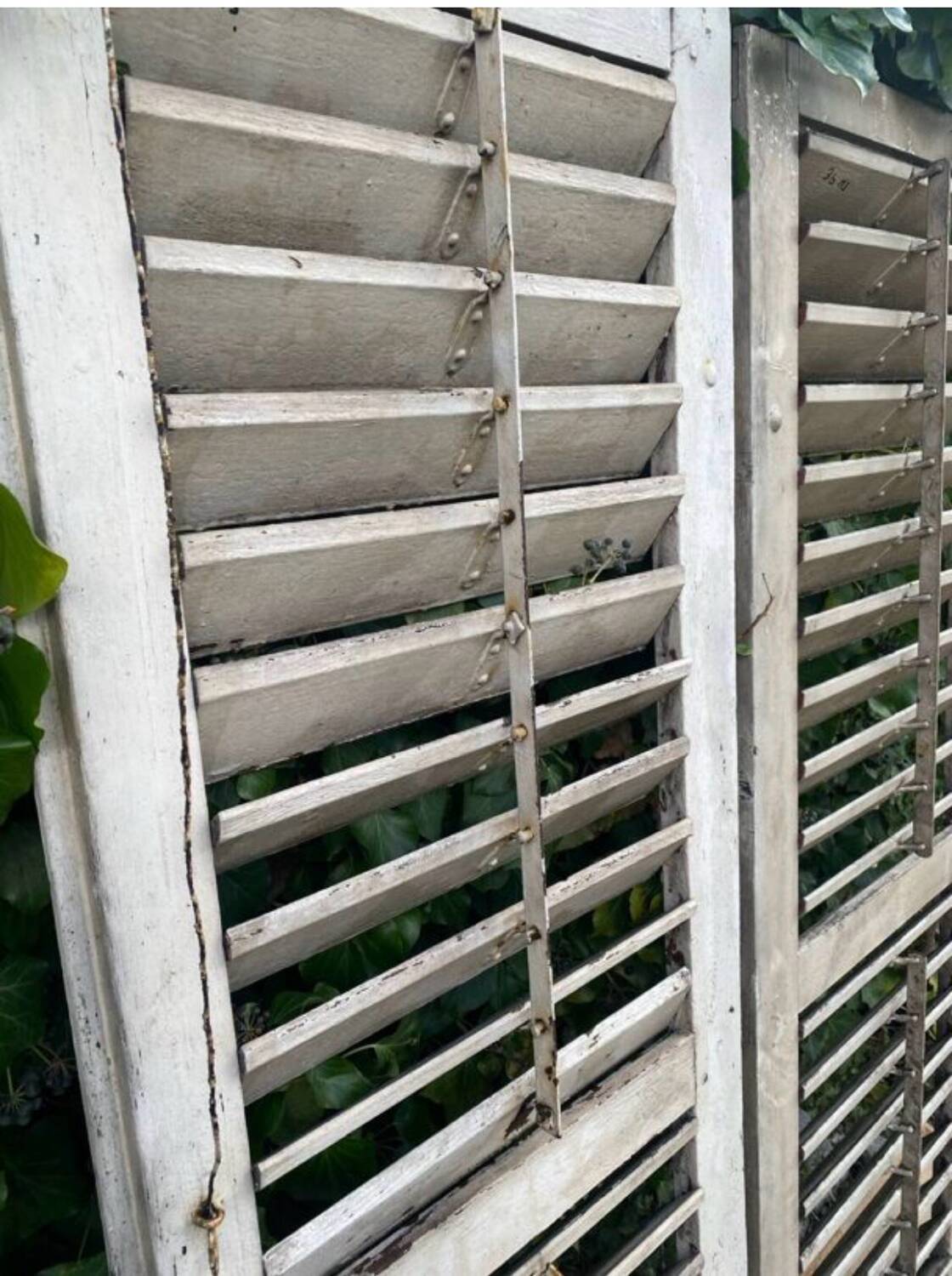 Old wooden shutter blinds