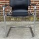 Ensemble de 4 chaises cantilever design noir et chrome fabriquées en Italie
