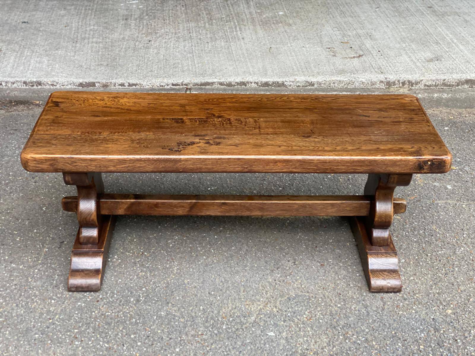 19th century solid oak farmhouse or monastery coffee table