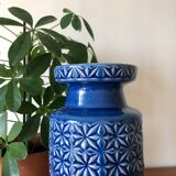 Vase bleu scheurich prisma h30 cm
