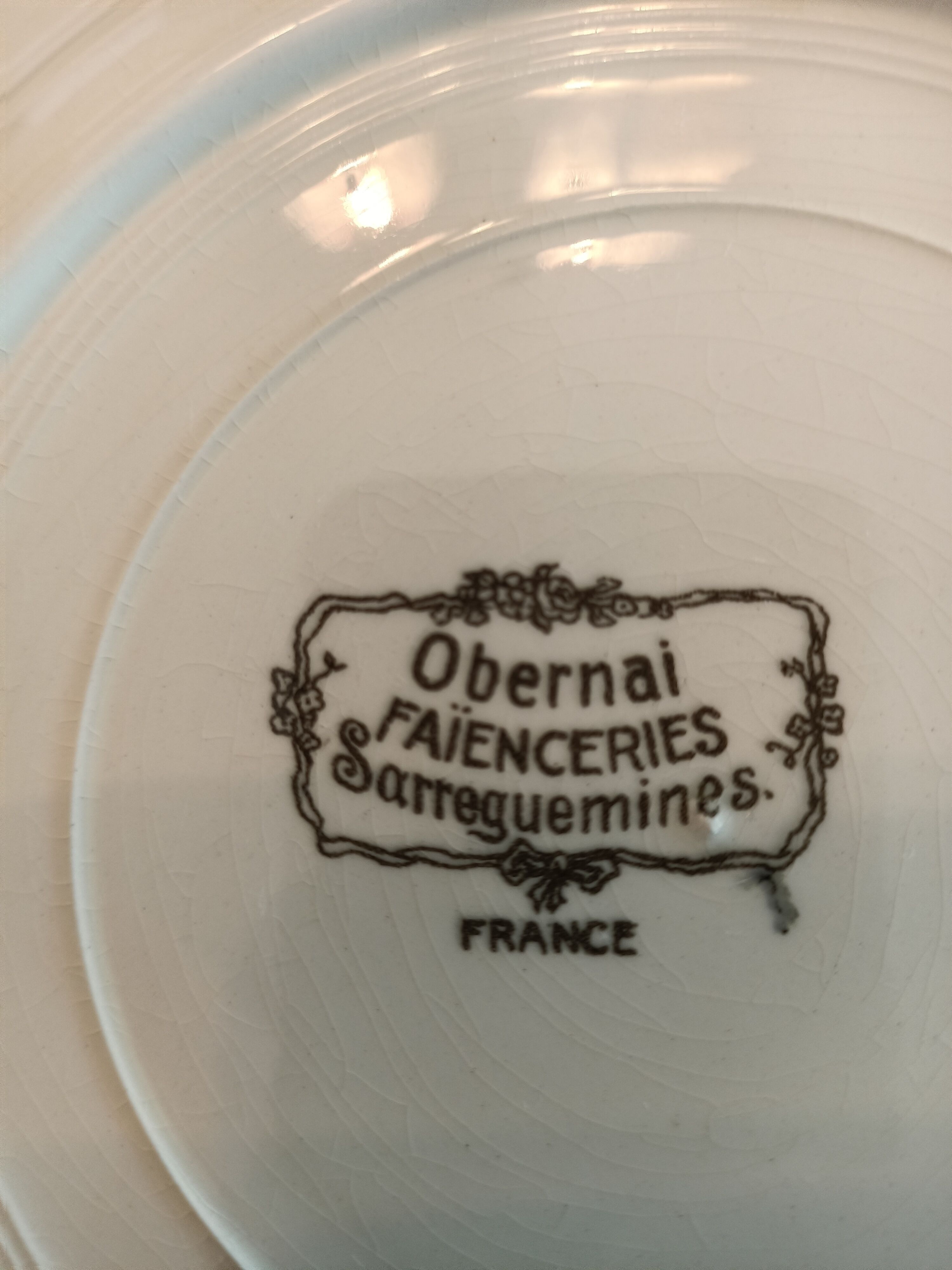 Plat Obernai faienceries sarteguemines