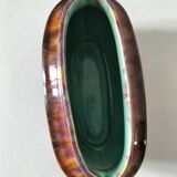 Oval ceramic vase with handles, glazed, 20th century.