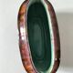 Oval low vase with handles in glazed ceramic, 20th century