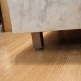 Large 1960s Knoll Style Marble and Brushed Steel Planter