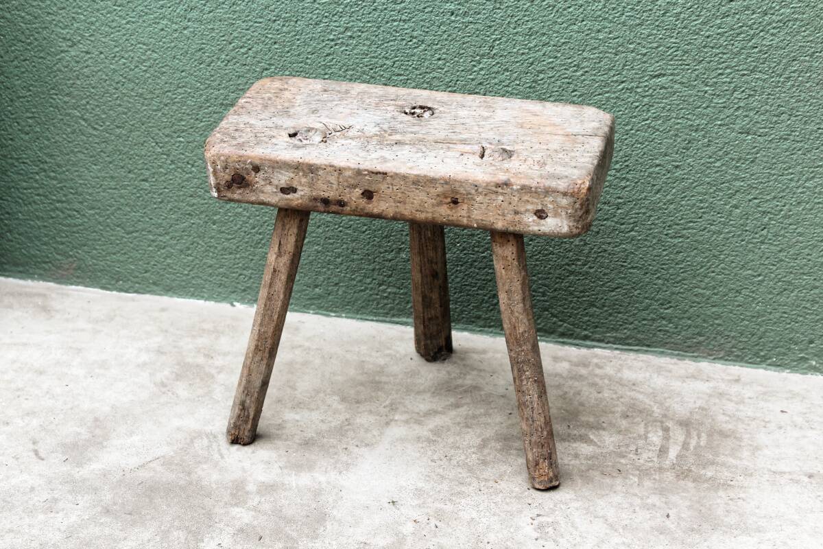 Brutalist Cowherd Stool, Tripod