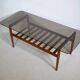 Mid-Century Design Teak Coffee Table with Smoked Glass by Möbel Mann, 1960s
