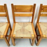 Chaises danoises vintage en pin avec corde en papier par TP Design pour Gm Møbler, années 1970, lot de 6