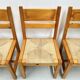 Chaises danoises vintage en pin avec corde en papier par TP Design pour Gm Møbler, années 1970, lot de 6