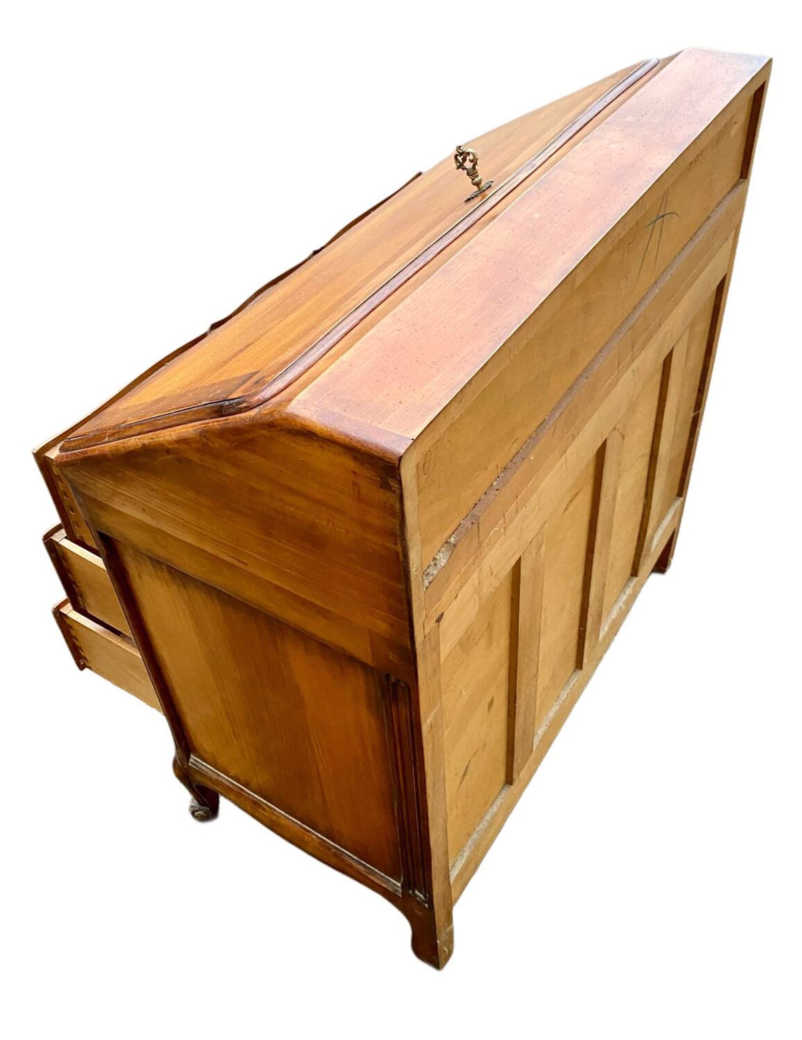 Secretary desk called "scriban" in Louis XV style made of fruitwood.