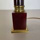 Lampe de table moderniste rouge catalina et tube en laiton, italie, années 1960