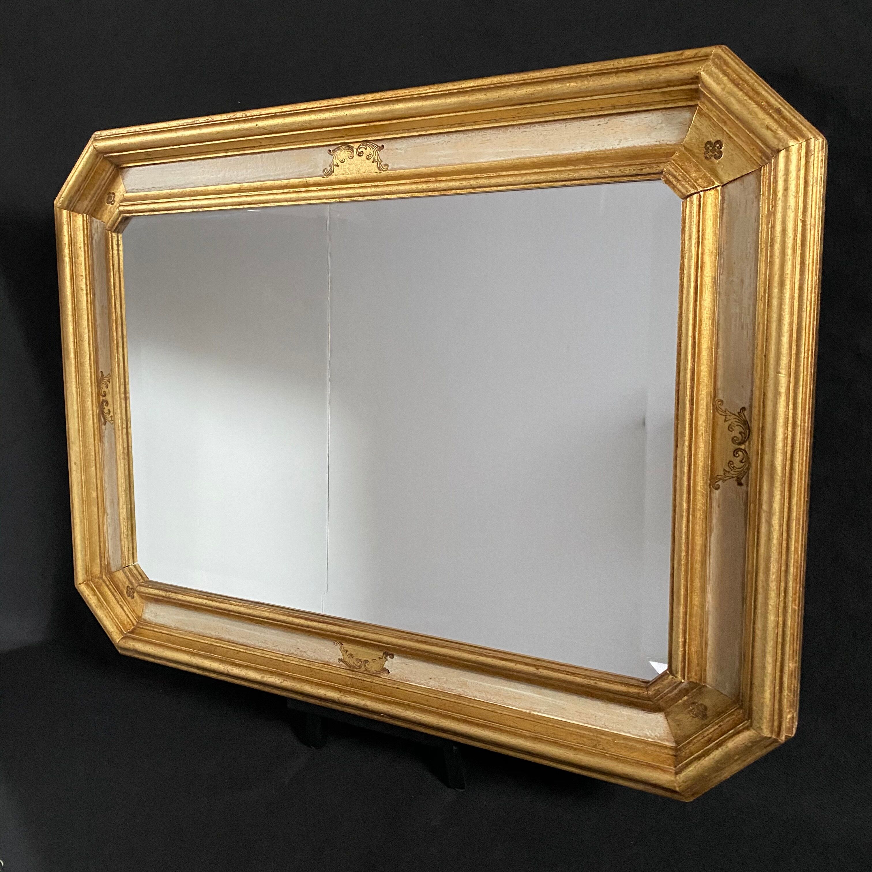 Bevelled mirror gilded wood 76x57cm