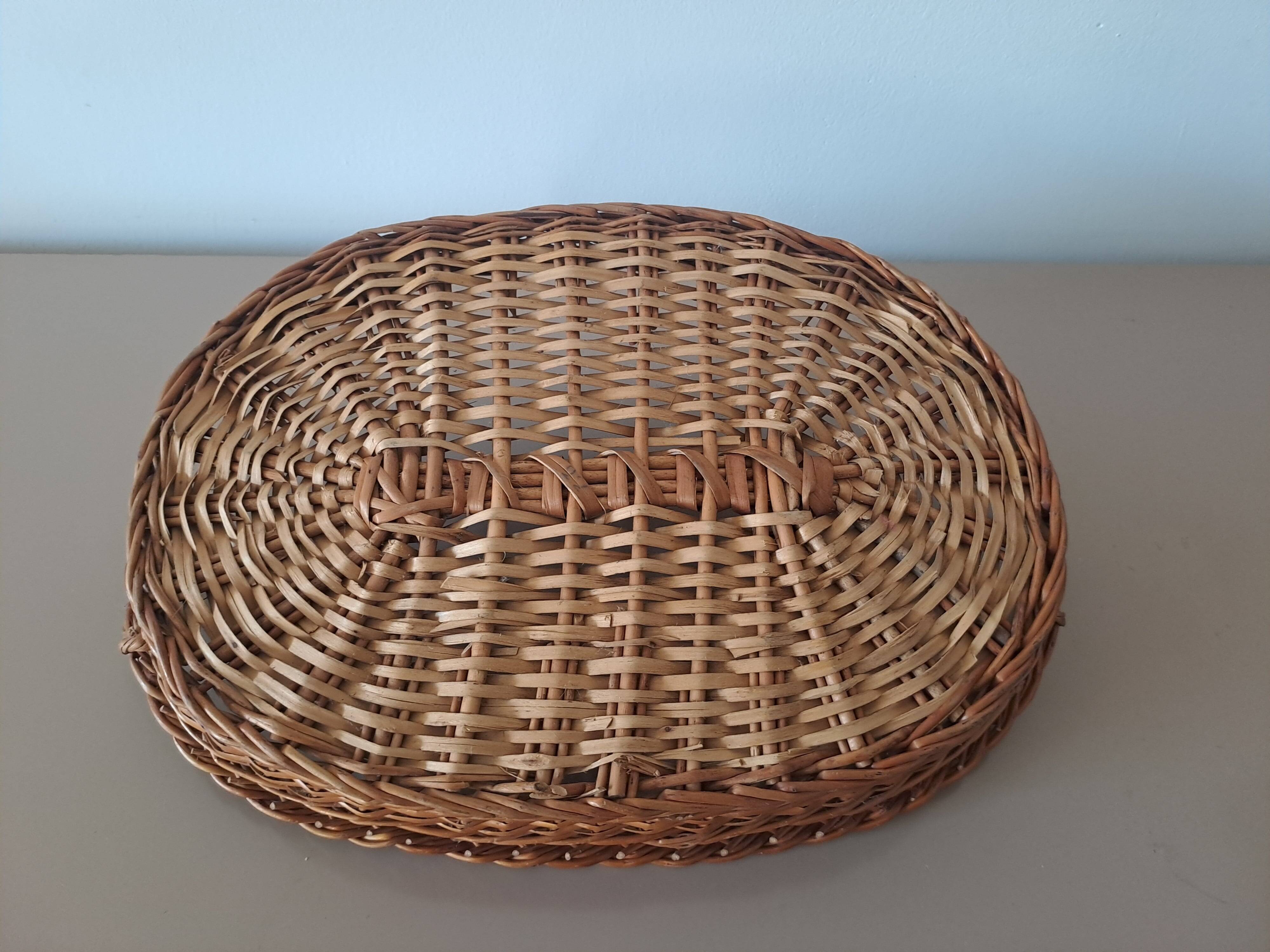 Woven rattan tray - handmade