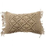 Braided nude pink macramé cushion 40x60 cm