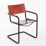 Cantilever chairs model MG5 in leather edition by Matteo Grassi. Italy, 90s