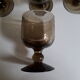 Lot de 8 verres à pied et d'un pichet en verre soufflé et bullé années 70