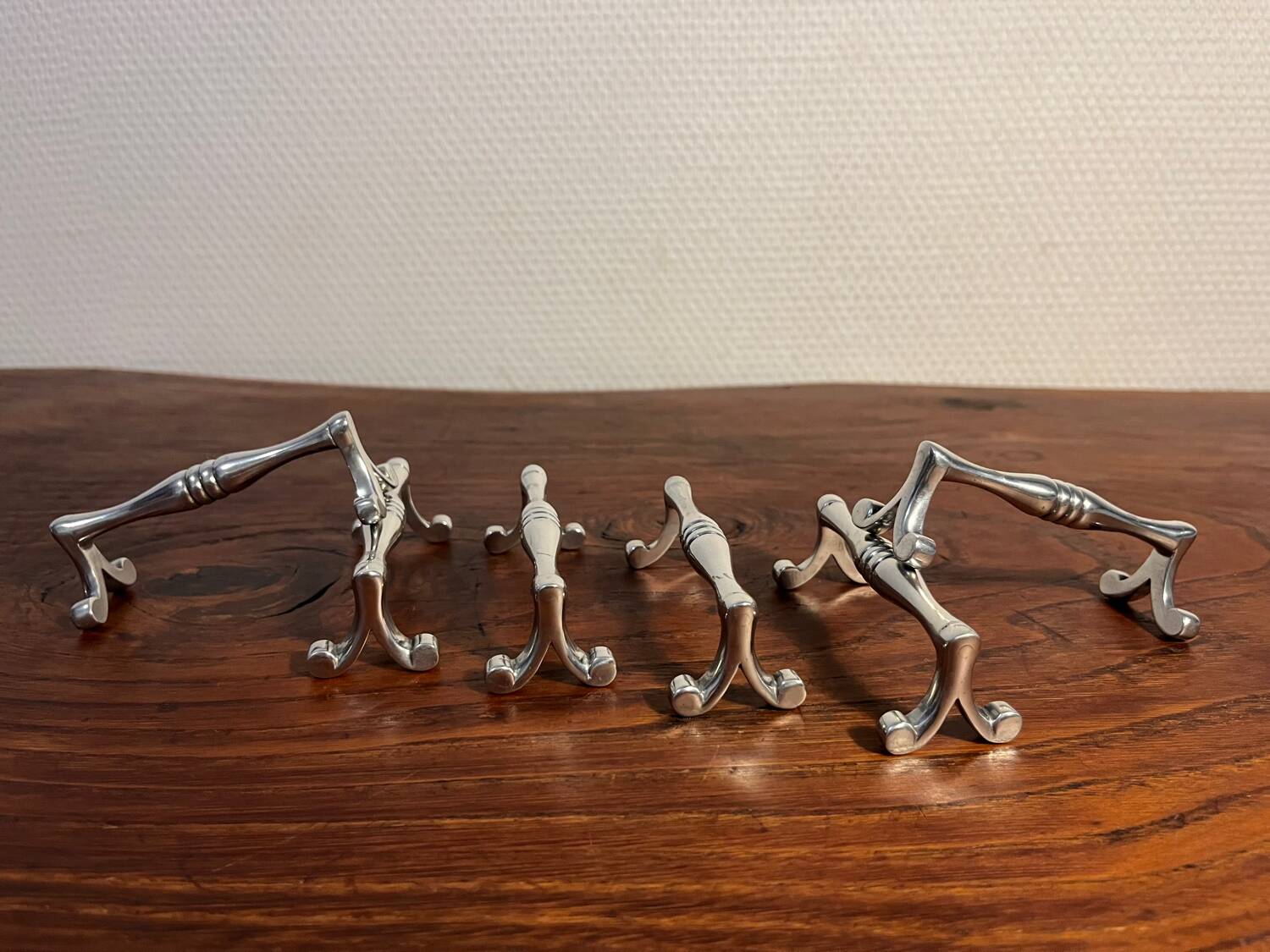 Silver metal knife cutlery holder, 80s design