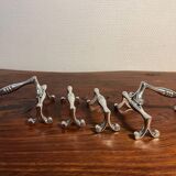 Silver metal knife cutlery holder, 80s design