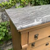 High empire chest of drawers in solid raw oak