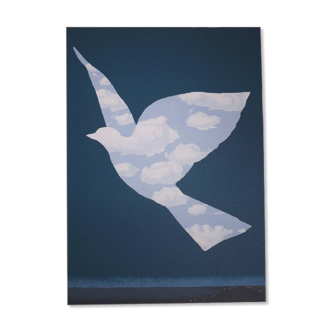 Lithograph signed and numbered René Magritte "L'oiseau de ciel" 1968, 2010