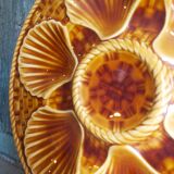 Vintage french oyster plate in majolica from Longchamp