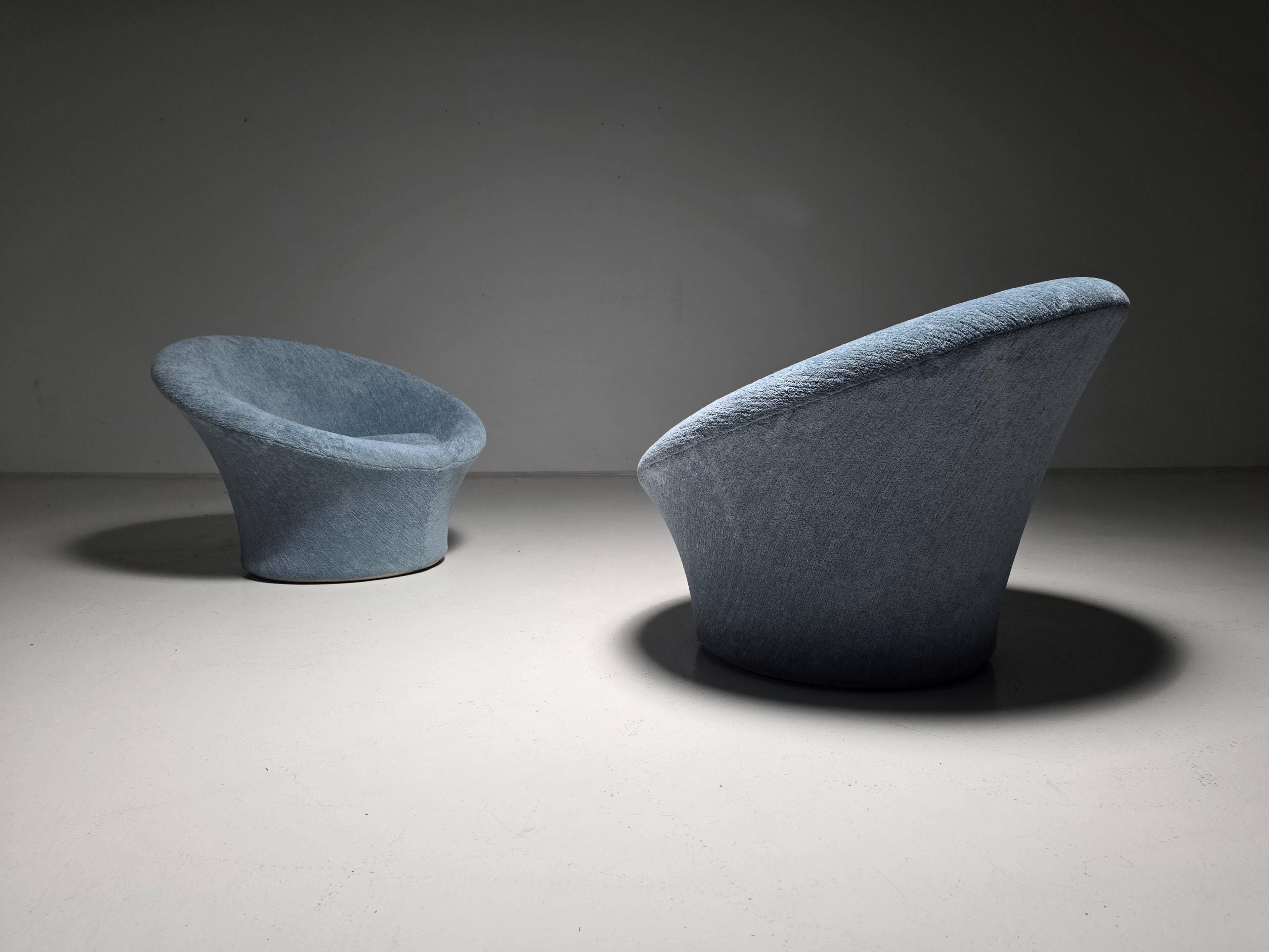 Pair of light blue Mushroom lounge chairs by Pierre Paulin for Artifort, 1960s