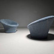 Pair of light blue Mushroom lounge chairs by Pierre Paulin for Artifort, 1960s