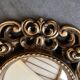 Vintage convex witch mirror – carved gilded wood – 1960s