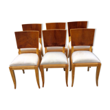 Series of Art Deco walnut chairs