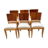 Série de chaises Art Deco en noyer