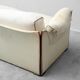 Vintage 2-seater sofa in beige and brown fabric, 1970s modernist
