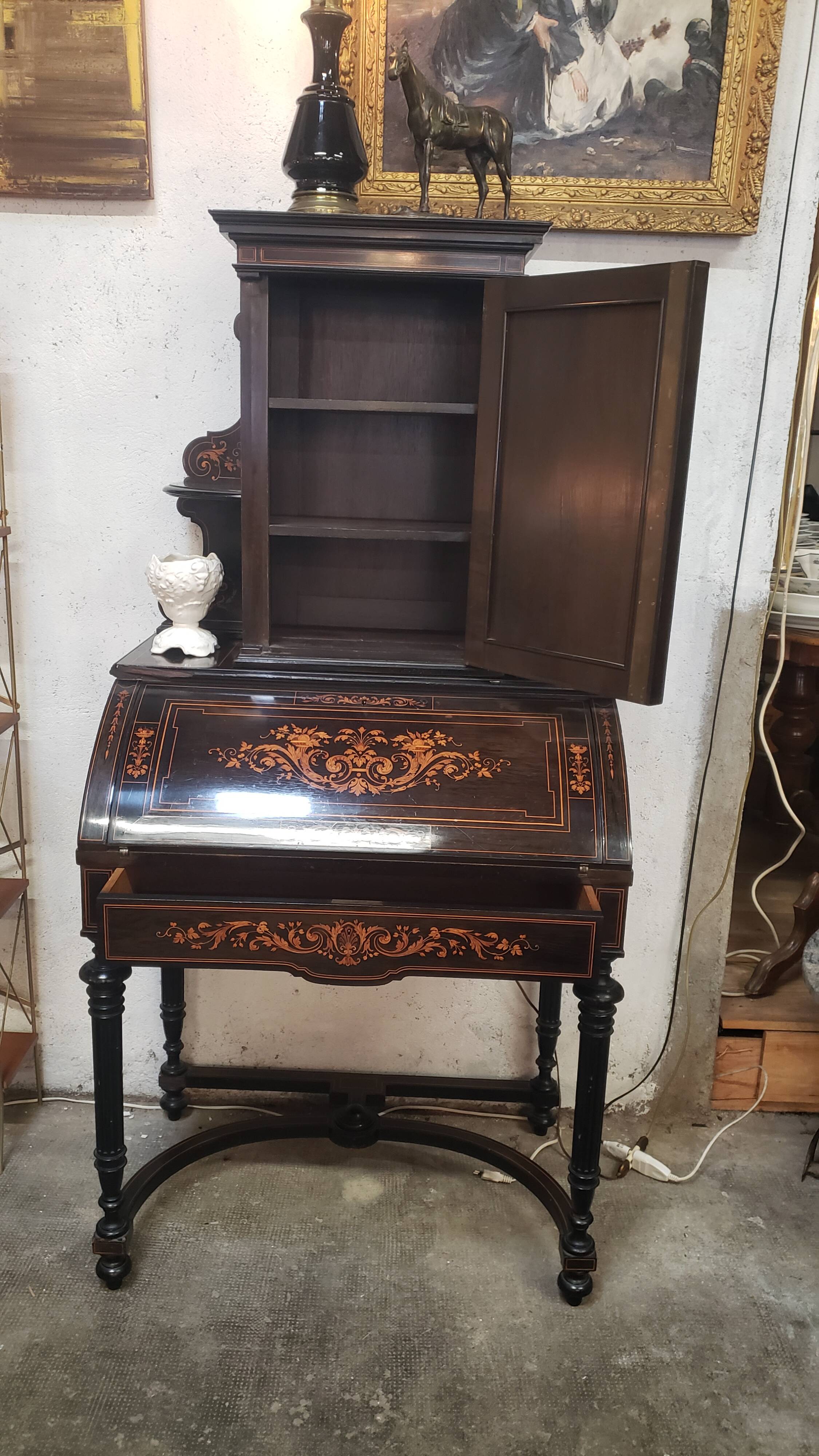 Napoleon III happiness of the day desk in blackened wood
