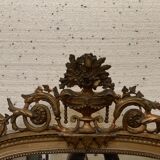 Louis XVI style mirror in wood and gilded stucco XIX century
