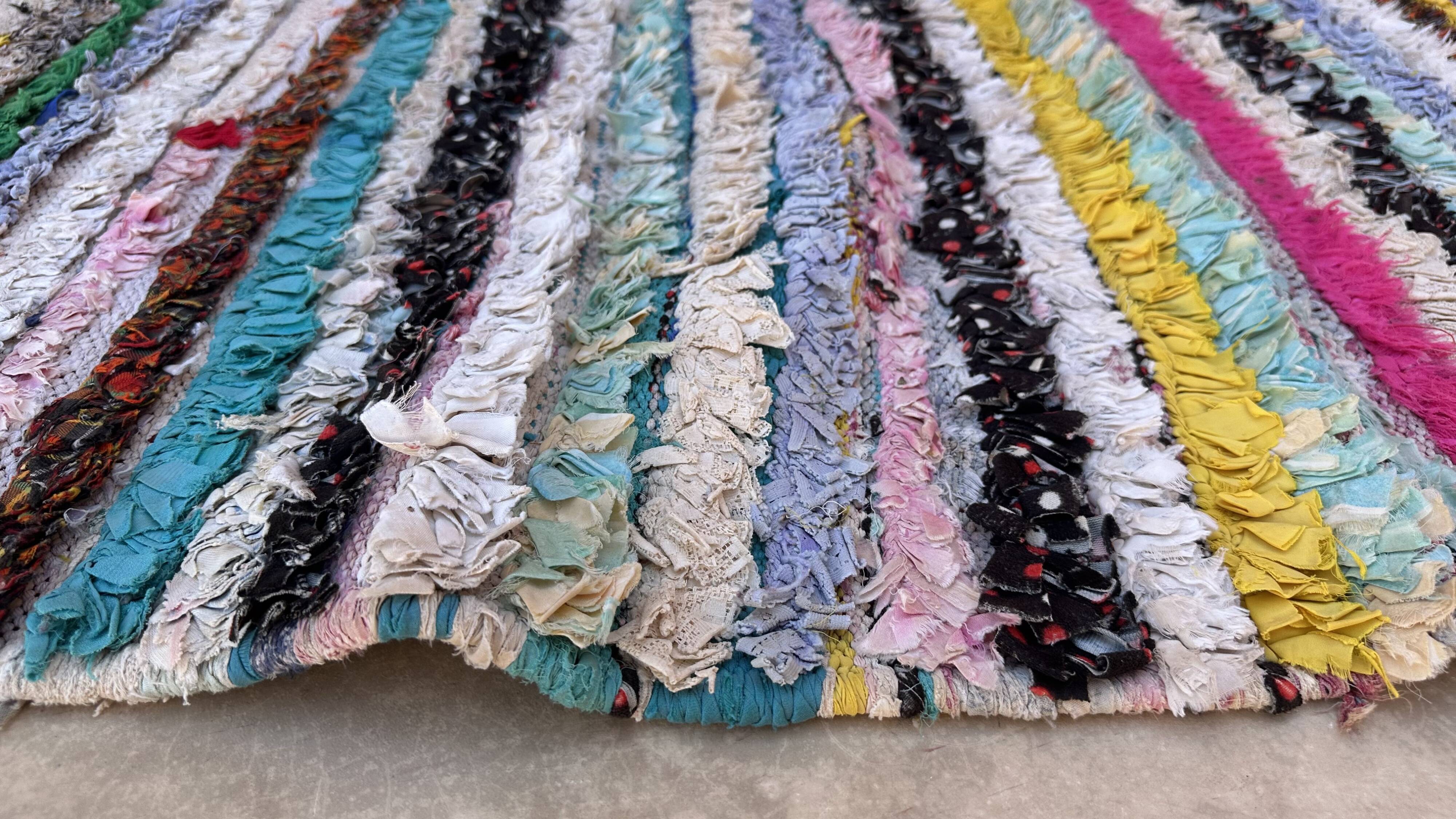 Moroccan carpet Boucherouite colored - 104 x 196 cm