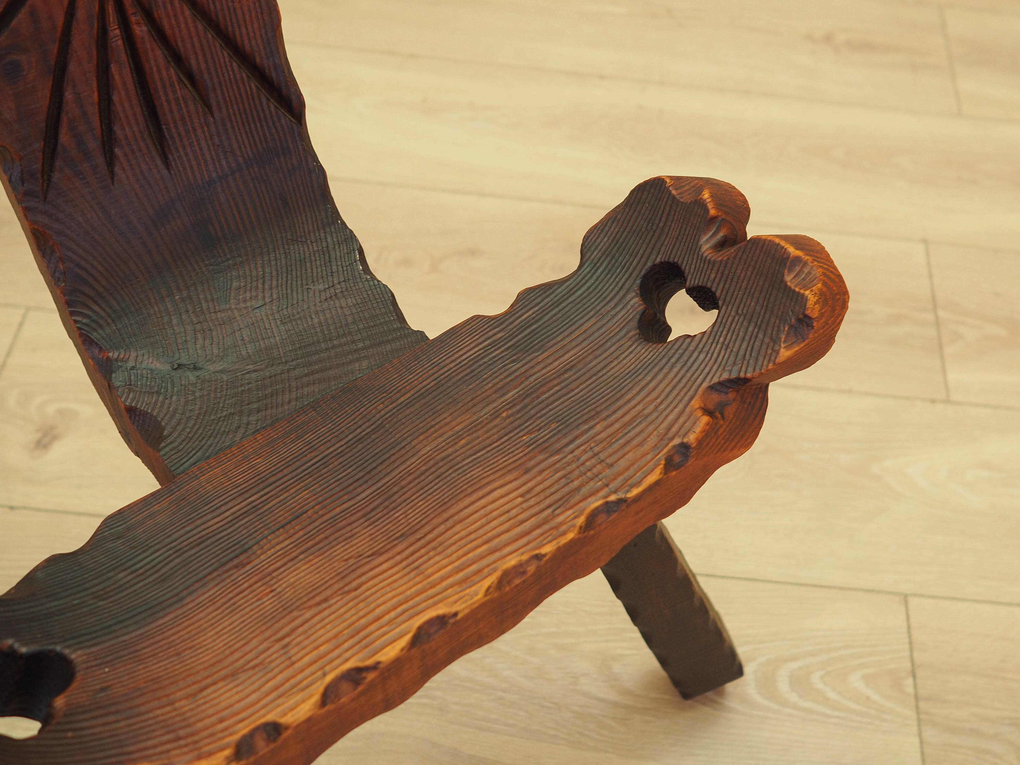 Pine chair, brutalist design, 1950s, made in Spain