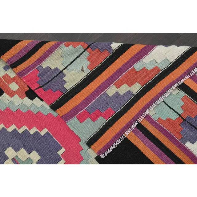 1970s Vintage Turkish Oushak Handmade Wool Cotton Pink Runner Rug 310x407